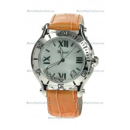 Chopard Happy Sport Diamonds Edition Replica Watch in White Pearl Dial