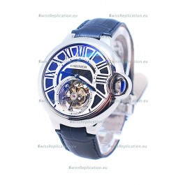 Cartier Ballon de Bleu Flying Tourbillon Swiss Silver Watch