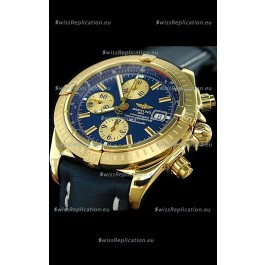 Breitling Evolution Swiss Replica Watch in Gold Case Blue Dial