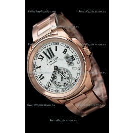 Calibre De Cartier Japanese Automatic Replica Watch in Rose Gold 