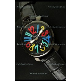 Gaga Milano Italy Japanese Replica PVD Watch in Multi Colour Arabic Markers