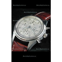 IWC Der Flieger Chronograph Swiss Replica Watch in White Dial