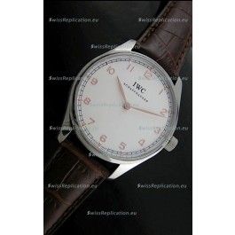 IWC Schaffhausen Japanese Replica Watch in White Dial