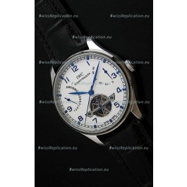 IWC Portuguese FA Jones Japanese Replica Watch in White Dial with Tourbillon