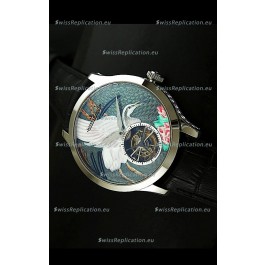 Jaeger LeCoultre Porcelain Crane Flying Tourbillon Watch - MIRROR REPLICA