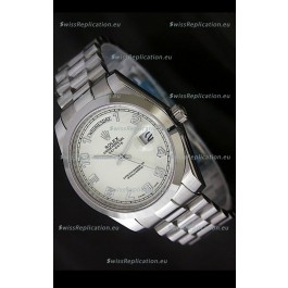 Rolex Day Date Japanese Replica Steel Watch in Arabic Markers
