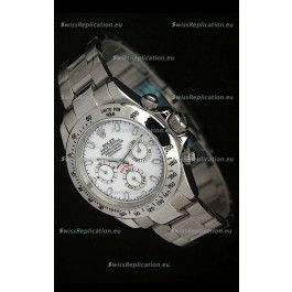Rolex Daytona Japanese Replica Steel Watch in White Stick Hour Markers