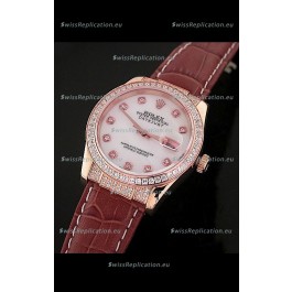 Rolex DateJust Swiss Mens Replica Watch in Mop White Dial
