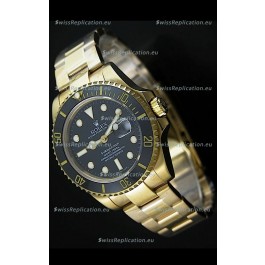 Rolex Submariner Japanese Gold Watch in Black Dial with Ceramic Bezel
