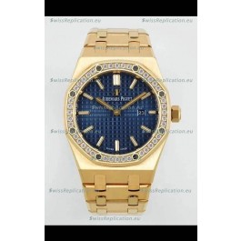 Audemars Piguet Royal Oak 33MM Yellow Gold Blue Dial 1:1 Mirror Replica Watch