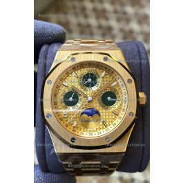 Audemars Piguet Royal Oak Perpetual Calendar Swiss Replica 904L Steel in Yellow Gold Casing