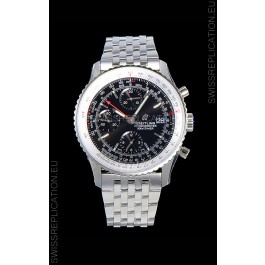 Breitling Navitimer 1 Chronograph 41MM Swiss Watch Black Dial in 904L Steel - Steel Strap