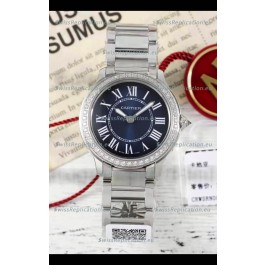 Cartier Ronde Must 29MM Swiss Quartz Blue Dial 1:1 Mirror Swiss Replica Watch 