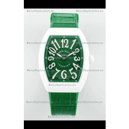 Franck Muller Vanguard Yachting V32 Ceramic Casing Green Dial/Strap Swiss Replica Watch 