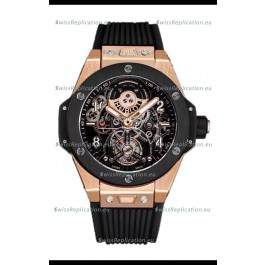Hublot Big Bang Tourbillon Rose Gold Casing Ceramic Bezel Watch in 45MM 1:1 Mirror Replica