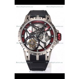 Roger Dubuis Excalibur Spider Flying Tourbillon Skeleton Titanium Casing 45MM 1:1 Mirror Swiss Watch