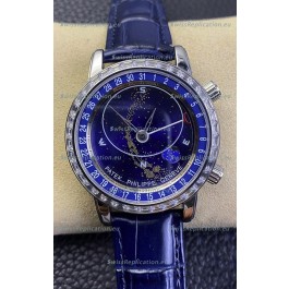 Patek Philippe 6104G Grand Compilations Handwind Swiss Replica Watch - Diamonds Bezel