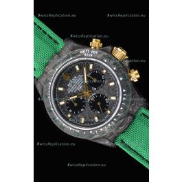 Rolex Daytona DiW Forged Cabon Casing 1:1 Mirror Replica with Green Nylon Strap 