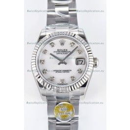 Rolex Super Clone Datejust ETA 2688 Movement 31MM Stainless Steel Pearl Dial Watch 