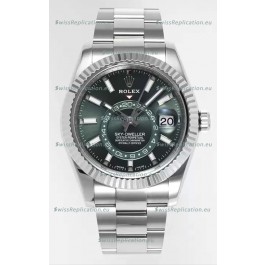 Rolex Sky-Dweller REF #m336934 Green Dial Watch in 904L Steel Case - Super Clone Watch