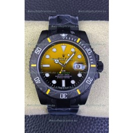 Rolex Submariner DiW Special Edition Watch in DLC Coating Carbon Bezel Yellow Dial 