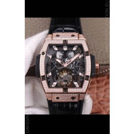 Hublot Masterpiece MP Edition Genuine Tourbillon Swiss Replica Watch In Rose Gold Casing