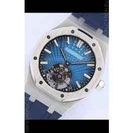 Audemars Piguet Royal Oak Tourbillon 41mm Blue Dial in 904L Steel Case Rubber Strap