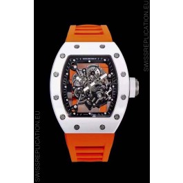 Richard Mille RM055 Ceramic Casing 1:1 Mirror Replica Watch in Orange Strap 