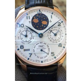 IWC Portuguese Perpetual Calendar Rose Gold Swiss Replica Watch REF. IW503405
