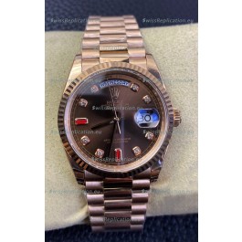 Rolex Day Date 36MM 118235 Rose Gold in Brown Dial 1:1 Mirror Replica Watch