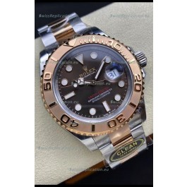 Rolex Yachtmaster 40 Everose Gold - Oyster Steel Brown Dial 1:1 Swiss Replica Watch 40MM in 904L Steel Casing