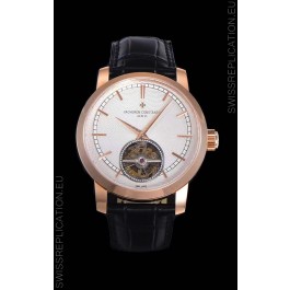 Vacheron Constantin Minute Repeater Tourbillon Swiss Replica Watch in Steel Casing 44MM Rose Gold Casing
