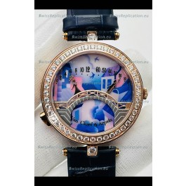 Van Cleef & Arpels Lady Arpels Pont des Amoureux in Rose Gold Dark Blue Strap