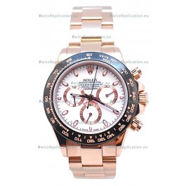 Rolex Daytona MonoBloc Cerachrom Bezel Swiss Replica Rose Gold Plated Watch