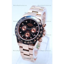 Rolex Daytona Chronograph MonoBloc Cerachrom Bezel Swiss Replica Watch in Rose Gold Plated