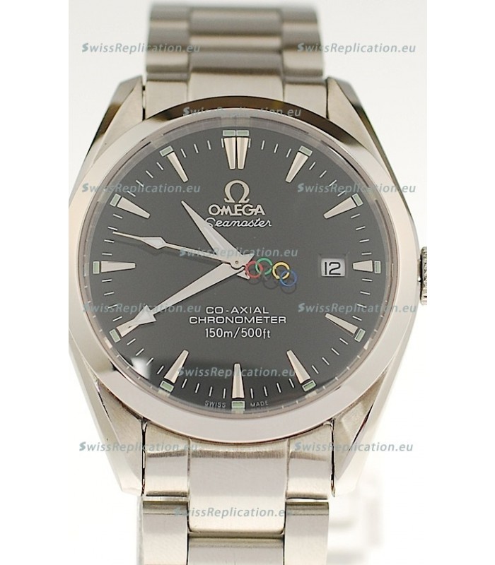 Omega SeaMaster CO AXIAL Swiss Replica Watch in Black Dial