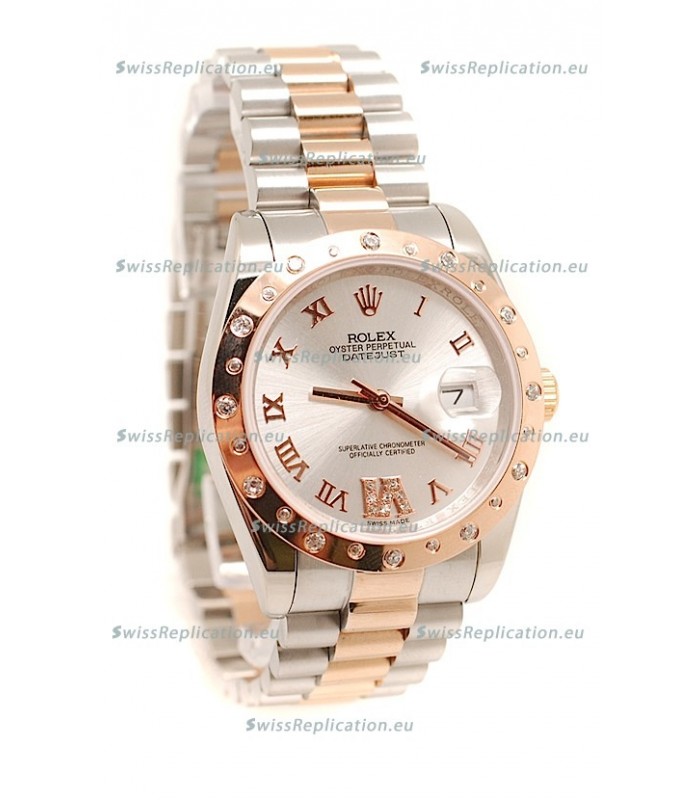 Rolex DateJust Mid-Sized Swiss Replica Rose Gold Watch
