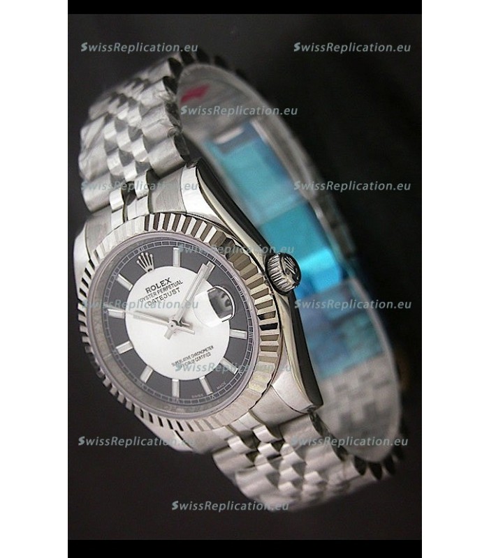 Rolex Datejust Oyster Perpetual Superlative ChronoMeter Replica Watch in Black & White Dial