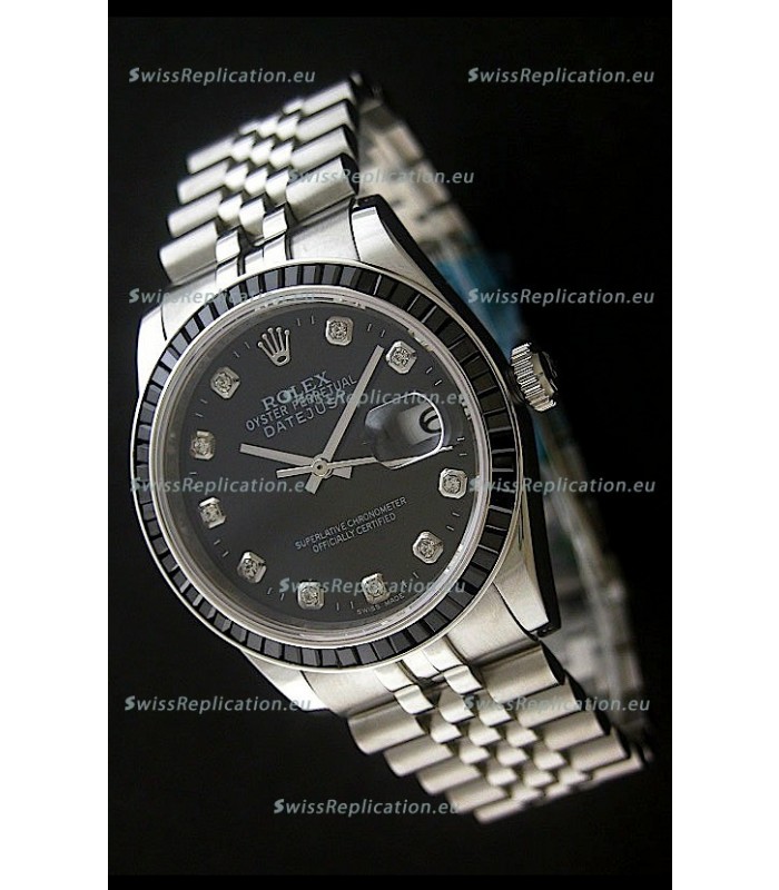 Rolex Datejust Swiss Replica Automatic Watch in Black Dial