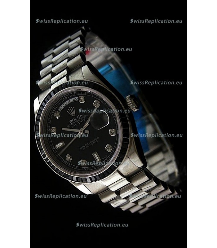 Rolex Day Date 2008 Japanese Replica Watch in Diamond Markers