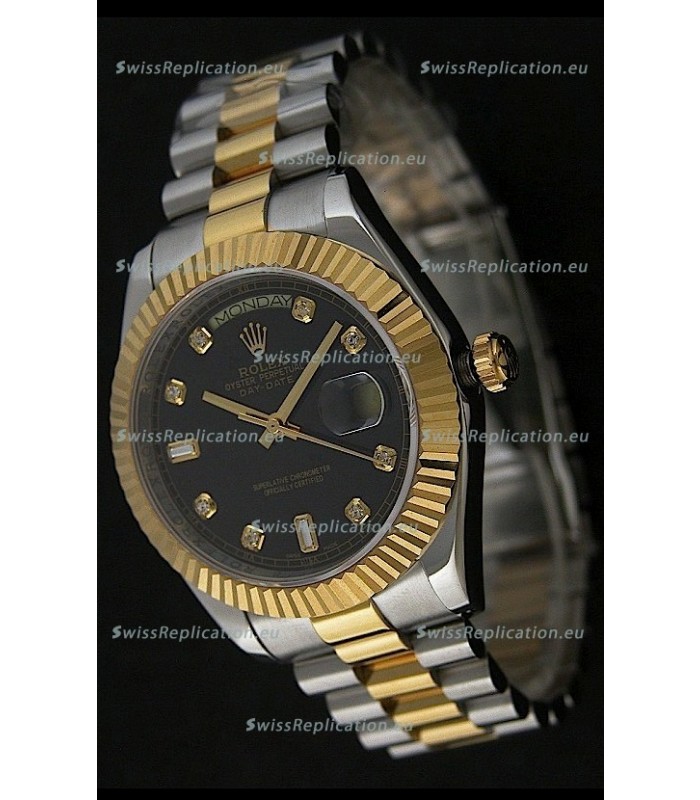 Rolex Datejust Swiss Replica Two Tone Yellow Gold Watch 