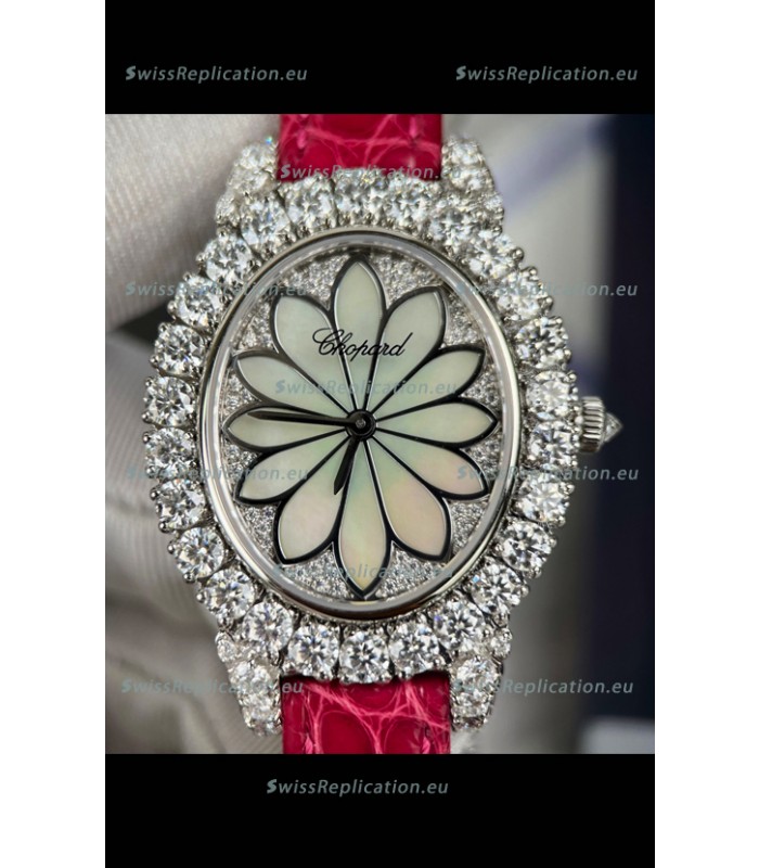 Chopard Super Clone L'Heure du Diamant Mossanites Steel Casing Watch 34MM