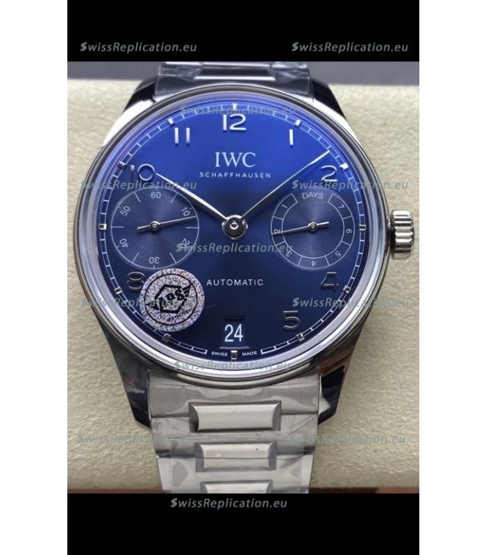 IWC Super Clone Portugieser Swiss 1:1 Mirror Replica Watch Blue Dial Steel Case Watch