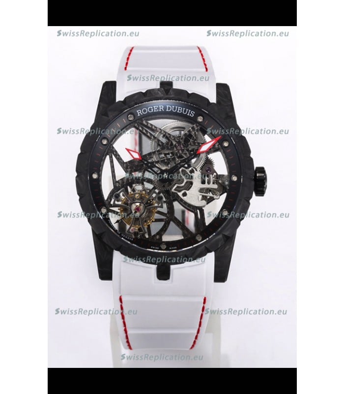 Roger Dubuis Excalibur Spider Flying Tourbillon Skeleton Carbon Casing 42MM 1:1 Mirror Swiss Watch