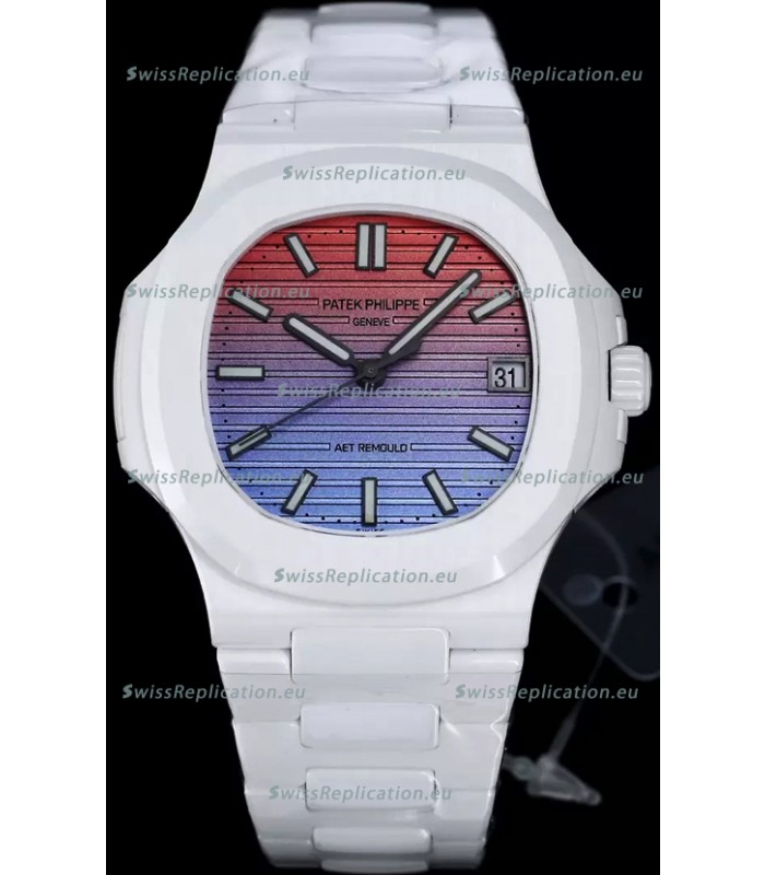 Patek Philippe Nautilus 5711 AET Remould White Ceramic Edition Gradient Dial Swiss Replica Watch