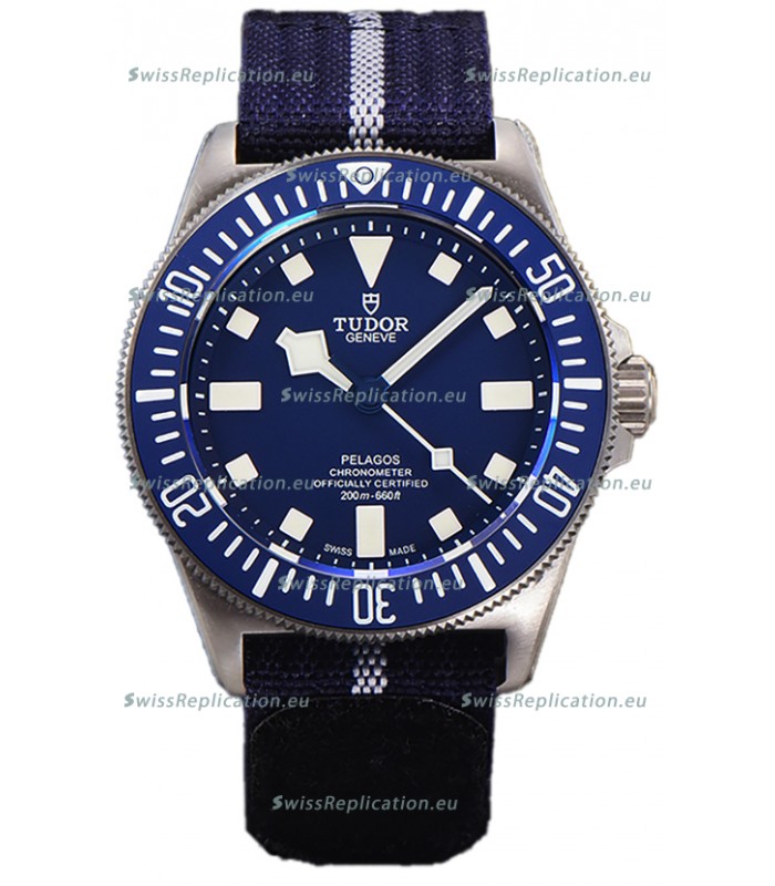 Tudor Pelagos FXD Titanium Casing 1:1 Mirror Replica Blue Dial in Blue Nato Strap