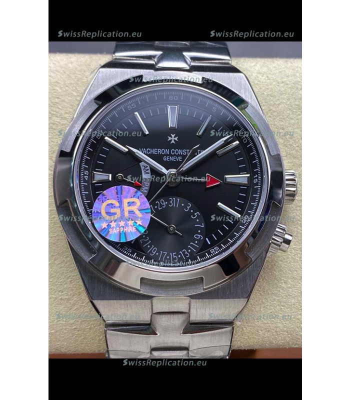 Vacheron Constantin Overseas Dual Time Stainless Steel 1:1 Mirror Swiss Replica Black Dial