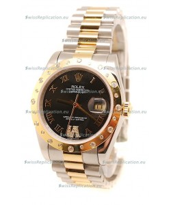 Rolex DateJust Mid-Sized Swiss Replica Gold Watch