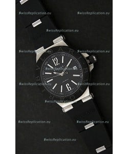 Bvlgar Diagono Japanese Replica Quartz Watch in Black Dial 