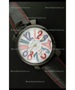 Gaga Milano Italy Japanese Replica PVD Watch in White Dial